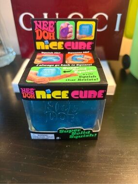 Nee Doh Nice Cube Blue Squishy Collectible